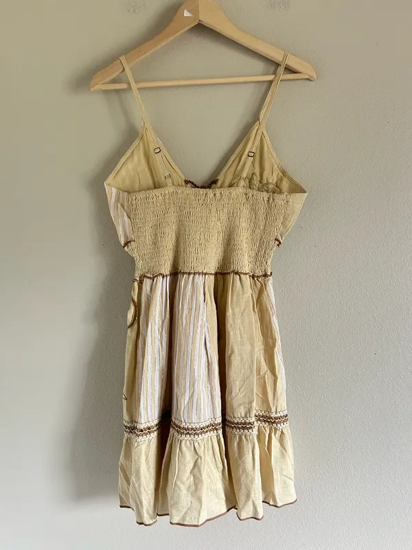 Summer Mini Cotton small Dress NWT Tan - Image 3