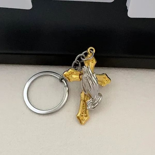 Cross Praying Hands Keychain Charm for Men Women Car Keychain Bag Charm - Image 4