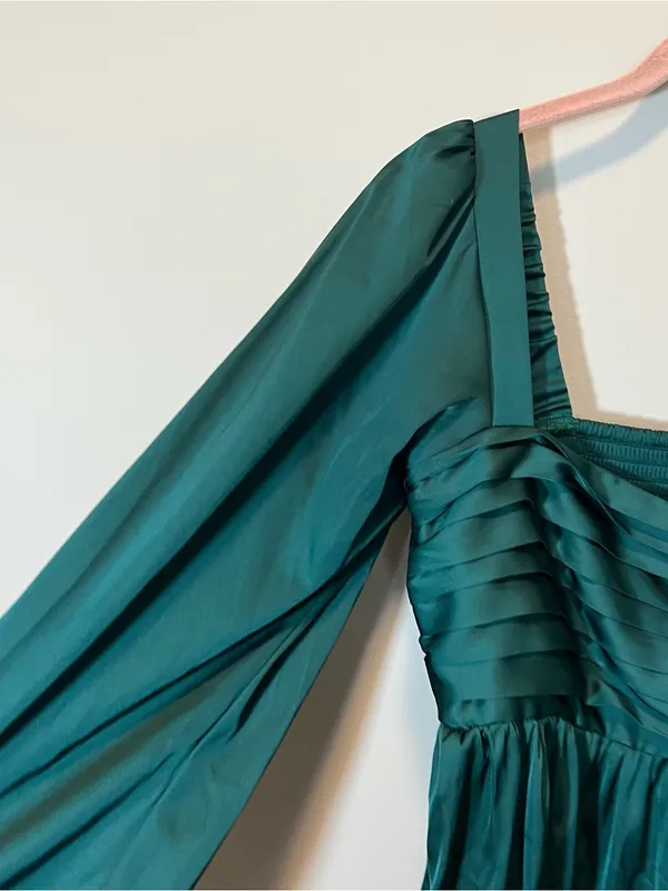 Abercrombie & Fitch Emerson Satin‎ Green Mini Dress Long Sleeve Small Tall ST - Image 5