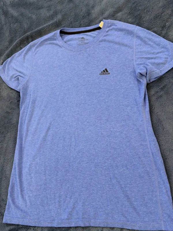 adidas Light Heather Blue Short Sleeve Crew Tee - Image 2