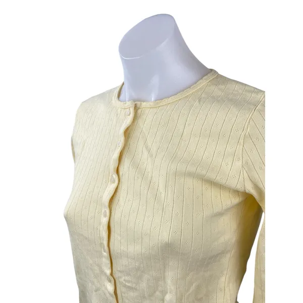 Brandy Melville Zelly Ribbed Long Sleeve Slim Button Down Cardigan Sweater Top S - Image 2