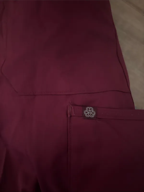 Med Couture Burgundy Cargo Scrub Pants Red - Image 3