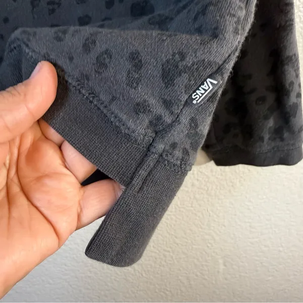 Vans Gray Leopard Print Sweatshirt SZ:L - Image 5