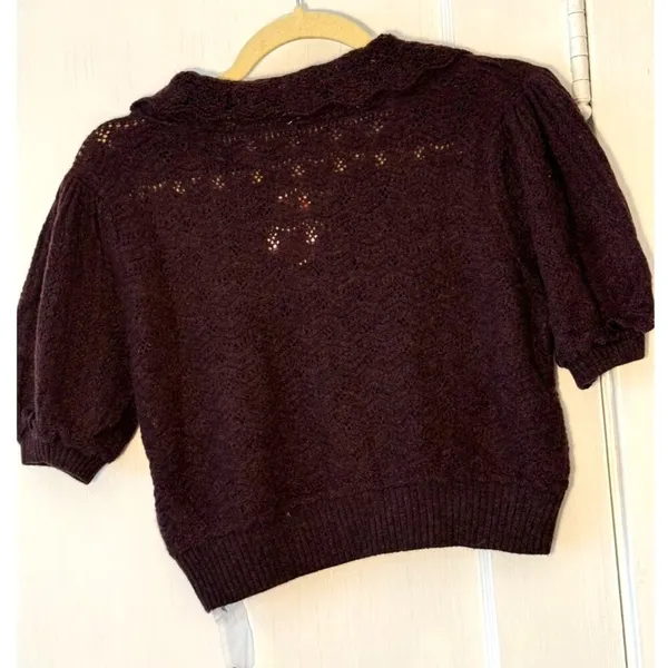 Free People Edie 100% Cashmere Cardigan Size S NWOT Fudge Brown - Image 6