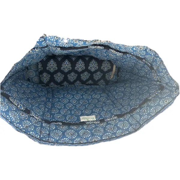 Vera Bradley Tote Bag Womens Large Blue Night and Day Quilted Cotton Excellent - Image 8
