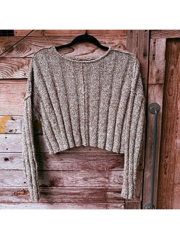 O'Neill Brown Textured Ribbed Knit Sweater Size S - Image 2