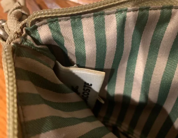 Vintage Lacoste Canvas Piqué Wristlet Clutch Pouch – Summer Sand Beige / Khaki - Image 11
