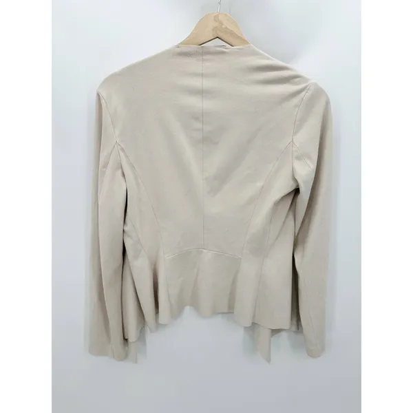 Zara Cream Faux Suede Open Front‎ Lightweight Draped Jacket Womens XS HH8 - Image 2