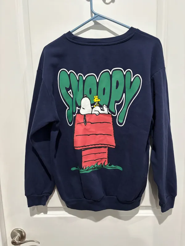 Peanuts Navy Sweatshirt, Sz M Blue Size M - Image 3