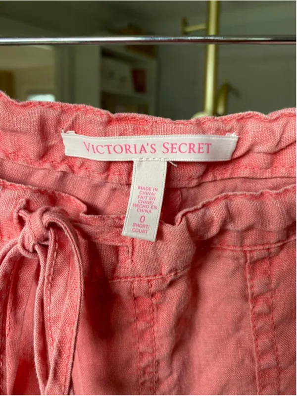 Victoria’s Secret Coral‎ Pink Linen Pants Beach Resort Coastal Quiet Luxury XS - Image 4