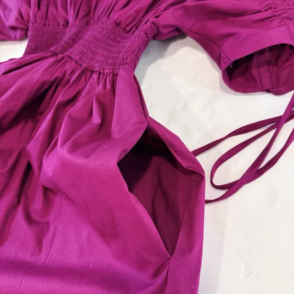 Misa Pink Los Angeles Camila Cinched Mini Dress Magenta Pink Pockets SMALL - Image 10