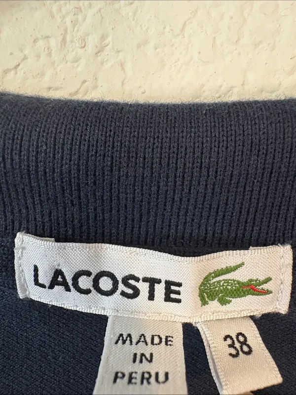 Lacoste Navy Short-Sleeve Polo with Chest Pocket 38 (m) - Image 2