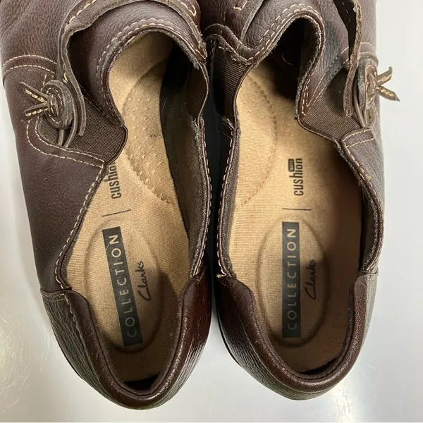 Clarks Cheyn Madi brown leather‎ slip on shoes size 10 - Image 7