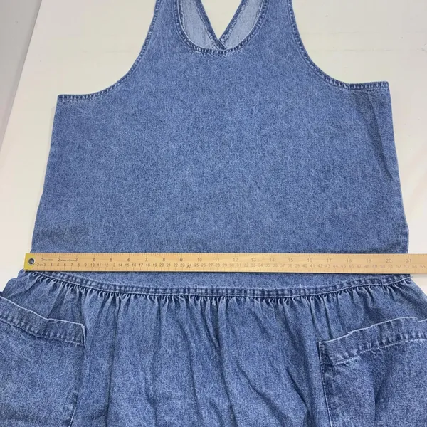 VTG‎ Sunbelt Jumper Dress Blue Jean Denim Overall Country Modest Cottagecore Lg - Image 5