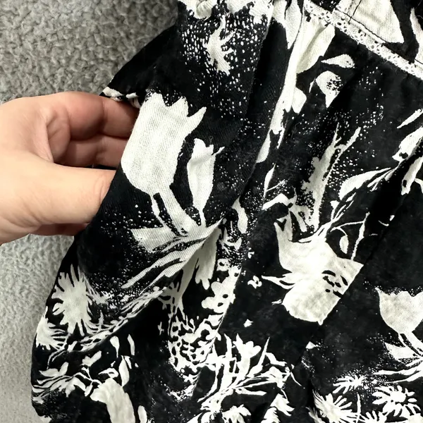 Urban‎ Outfitters Milkmaid Mini Dress Small Black Floral Smocked Boho Resort - Image 6