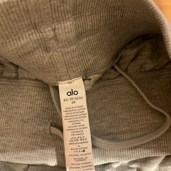 Alo Yoga Semi-Sheer Delicate Lounge Flare Pant Athletic Heather Grey XS - Image 4
