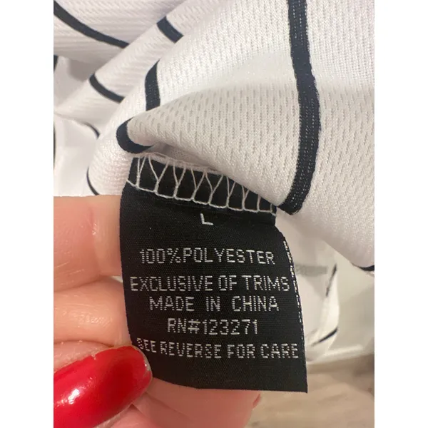 Harper Ivy New York Baseball Jersey Top White Black Pinstripe Size L casual - Image 6