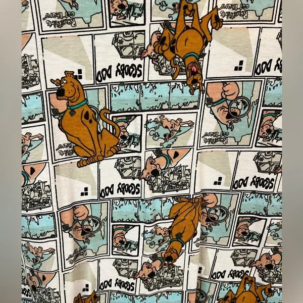 Scooby Doo Blue White Comic Strip Graphic T‎ shirt Juniors Sz XXL Cartoon Retro - Image 3