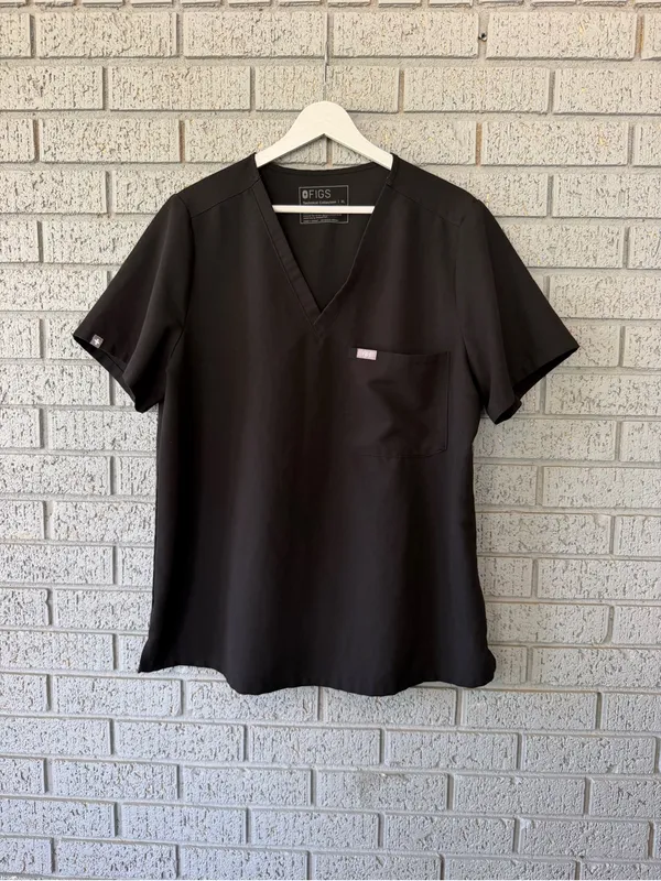 Figs Catarina One Pocket Scrub Top Black Size XL - Image 2