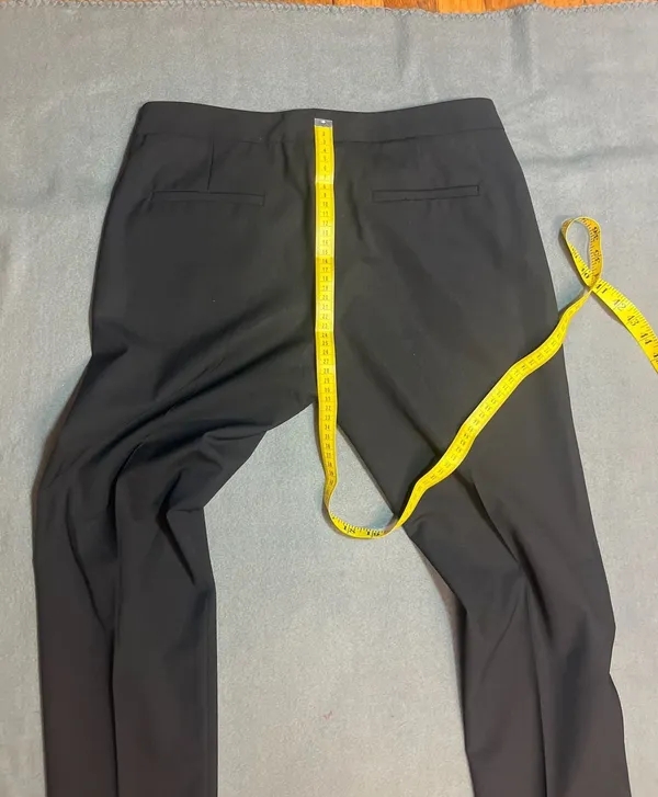 Theory Black Wool Blend Cuffed Straight Leg Trousers Size 8 - Image 7