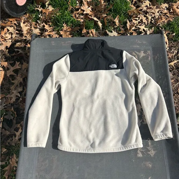 Womens The North Face quarter zip Ladies Fleece Jacket‎ Black White size small - Image 8