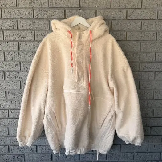 FP Movement Jacket Was She Pullover Fleece Ivory Cream Size Medium - Image 5