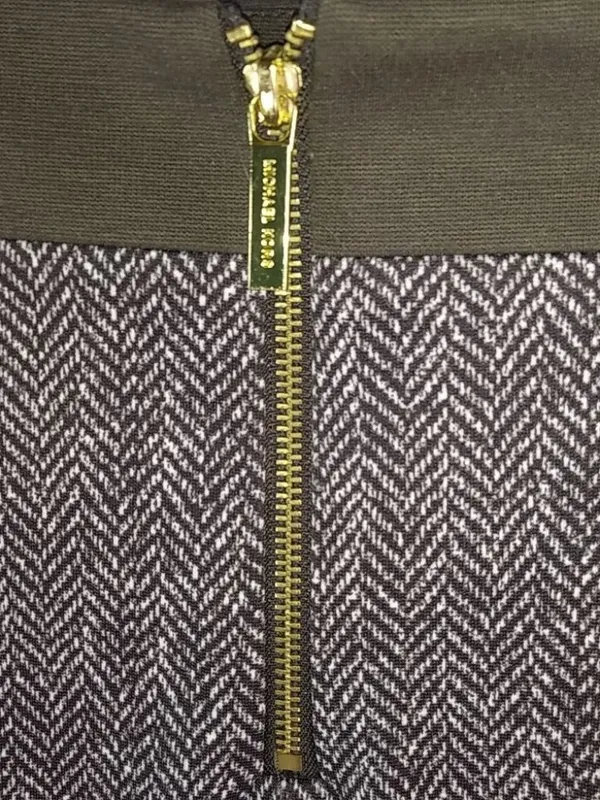 Michael Kors 6 Brown Gold Herringbone Pencil Skirt - Image 7