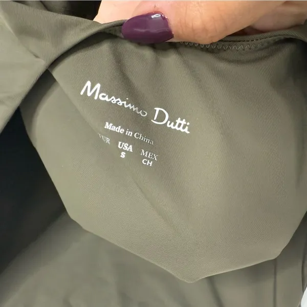 NWT Massimo Dutti One Piece‎ Swimsuit Straight Neckline Olive Green Size Small - Image 6