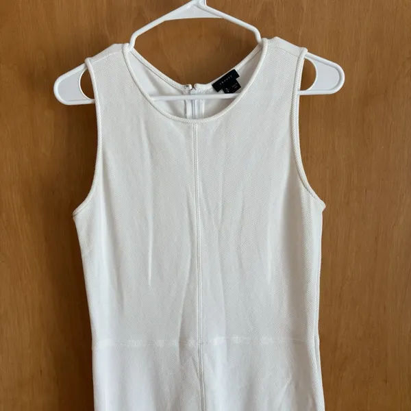 Theory Womens Calna White Fit And Flare Sleeveless Stretch Viscose‎ Dress Small - Image 8
