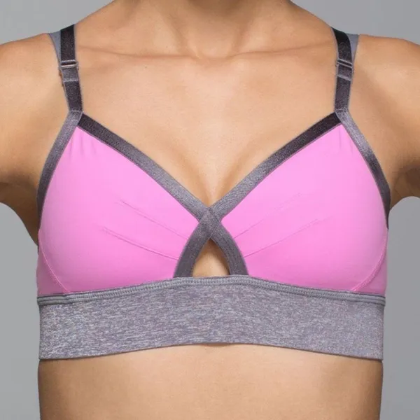 Lululemon If You're Lucky Bra Vintage Pink / Heathered Slate - Image 6