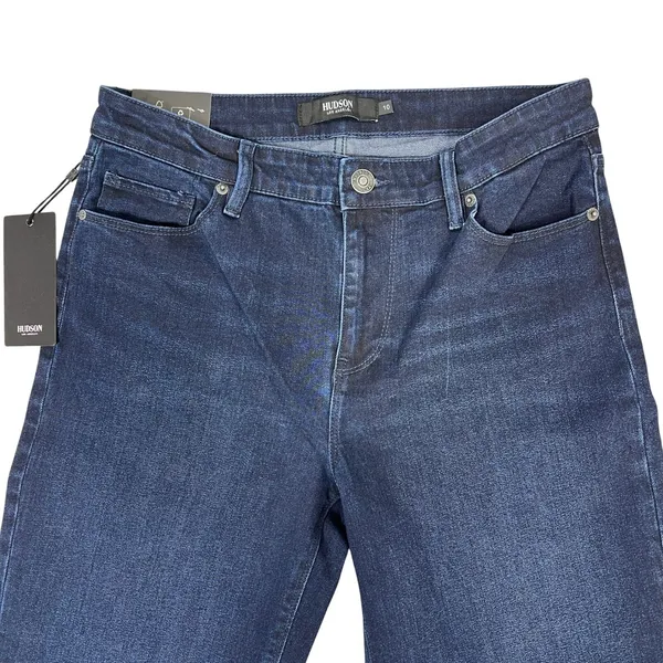 Hudson Straight Leg Jeans Sz 10 Dark Wash Stretch Denim Mid Rise Comfort NEW! - Image 6
