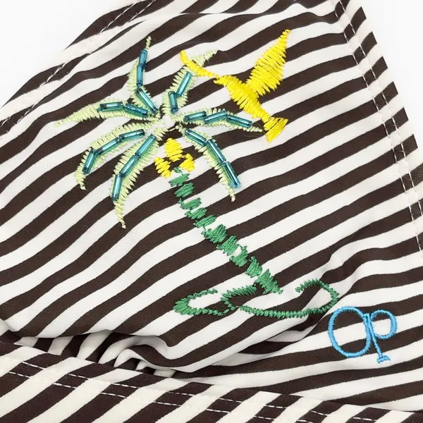 OP Ocean Pacific Bikini Top Women Small‎ Embroidered Beaded Y2K Indie Beach Surf - Image 5