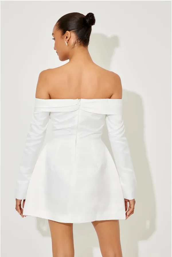 Ultimate Muse Satin Bardot Mini Dress Odd London The Muse - Image 2