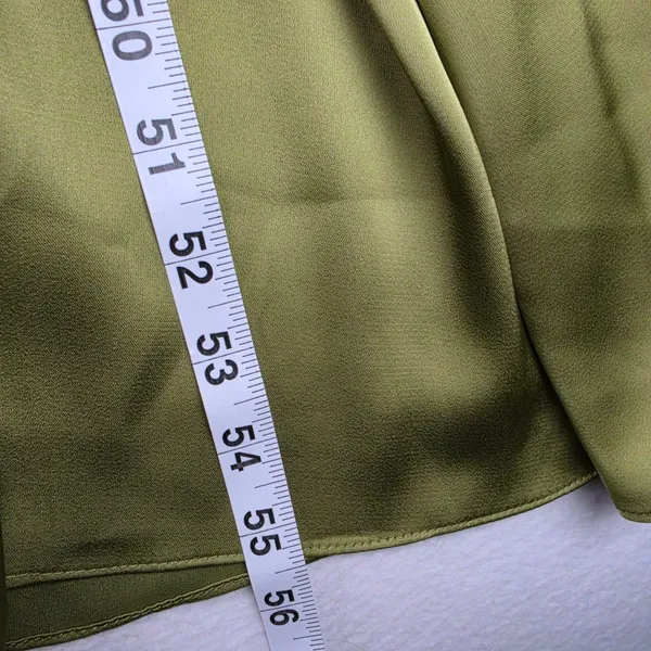 Taylor Mixed Media Knit to Satin Maxi Dress Olive Green Sleeveless Size M - Image 9