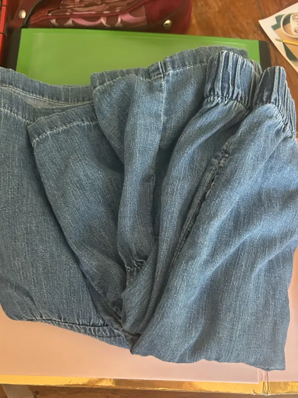 GAP Light Blue Chambray Tiered Pull-On Summer Skirt | Size Large - Image 9