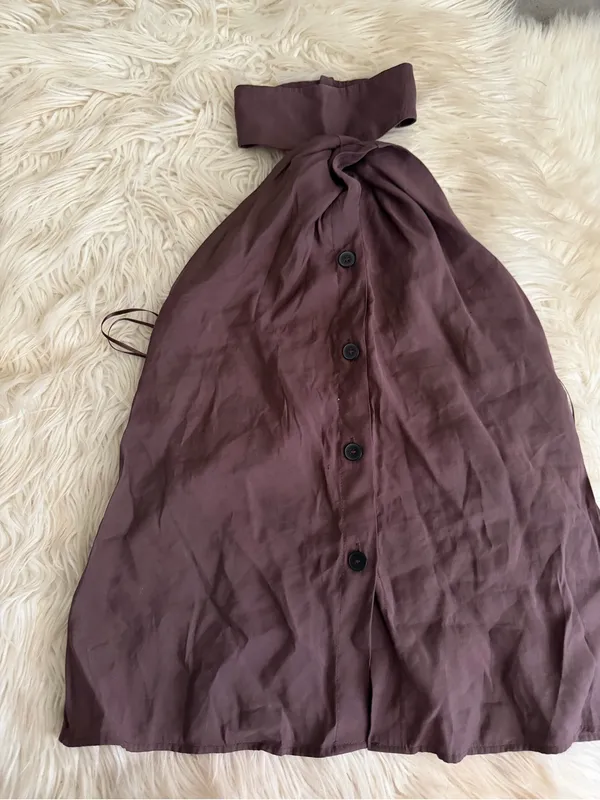 ZARA Women’s Brown Halter Neck Button-Front Top - Image 9