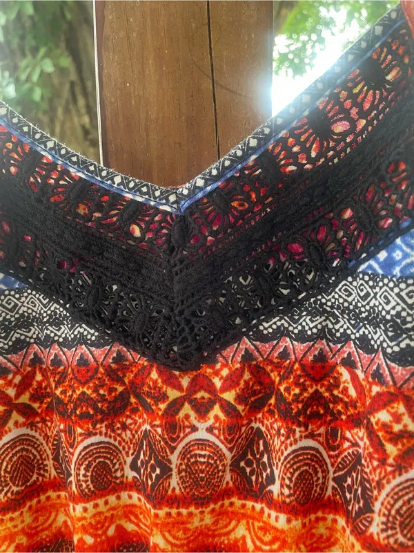 Xhilaration Boho Strappy Tank Romper in Multicolor size Large - Image 2