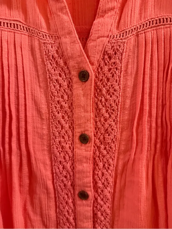 prAna Women's Coral Short Sleeve Button-Up Blouse, Size Large - Image 2