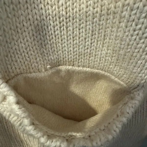 L.L. Bean‎ Womens Zip Up Cardigan Sweater Knit Large White Cotton - Image 6
