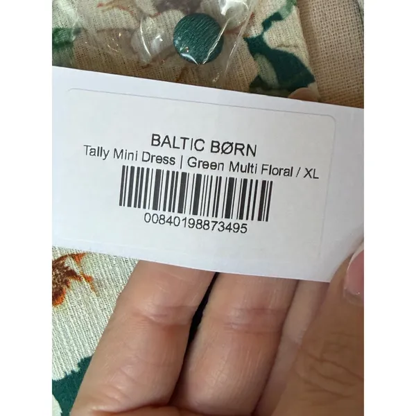 Baltic Born Tally Mini Dress Women XL Green NWT Floral Long Sleeve Ruffle Boho - Image 10