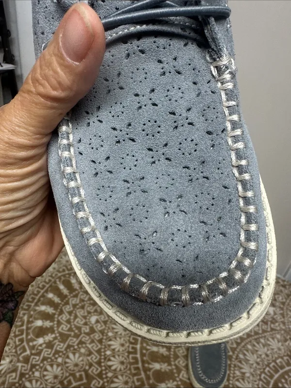 Hey Dude Gray Suede Perforated Boho Chukka Boots - Image 3