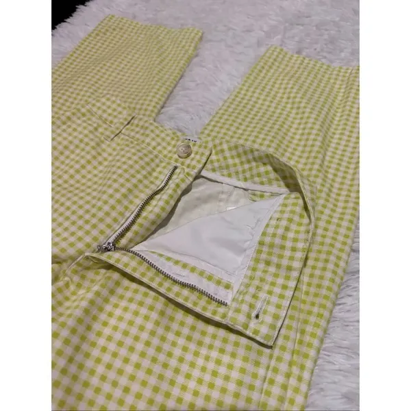 Aritzia Sunday Best Jaden Pant in Neon Green White Gingham Size 00 - Image 5