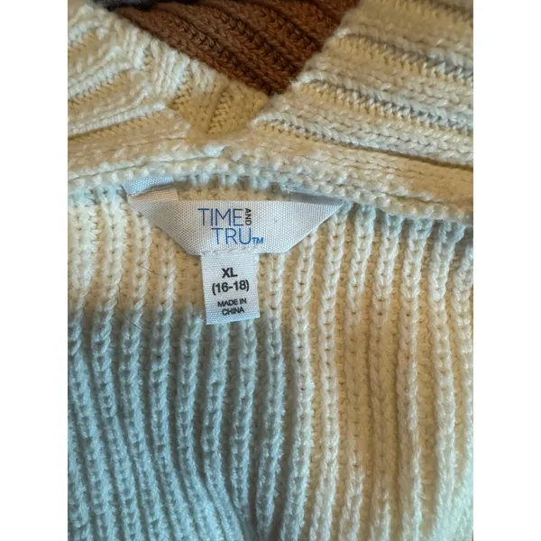 Time and Tru Womens XL White V-Neck Sleeveless Knit Sweater Vest - Image 6
