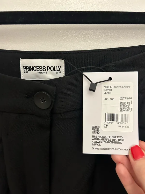 NWT Princess Polly Archer Pants Black - Image 5
