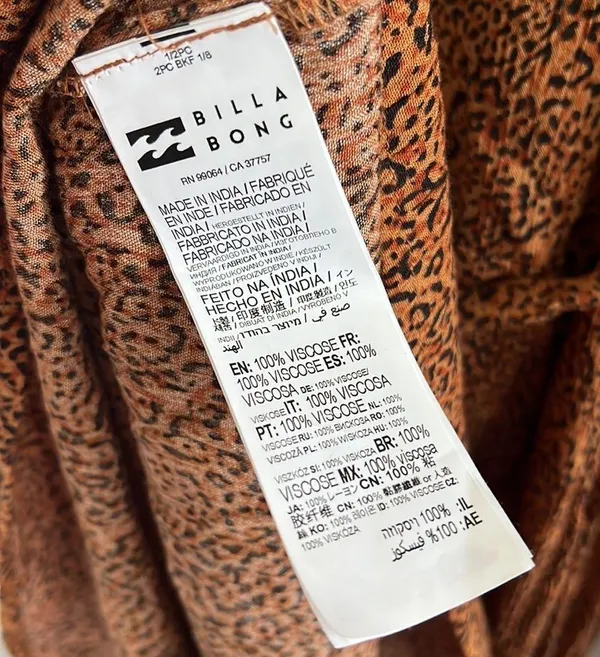 NWT Billabong Spring Romance Leopard Print Wrap Dress Long Sleeve Medium - Image 10