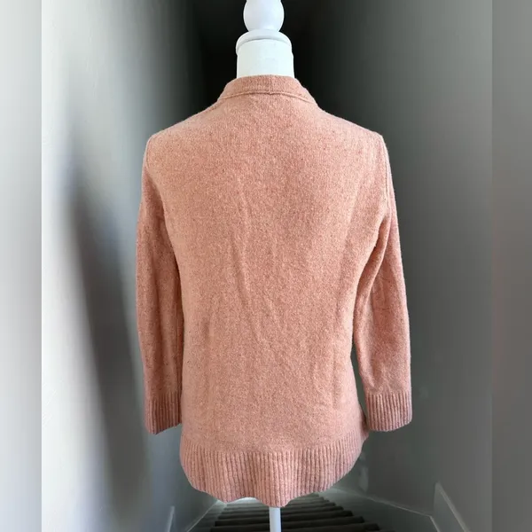 Madewell Donegal Maysfield Cardigan‎ Sweater Peach 100% Merino Wool Size XS - Image 2