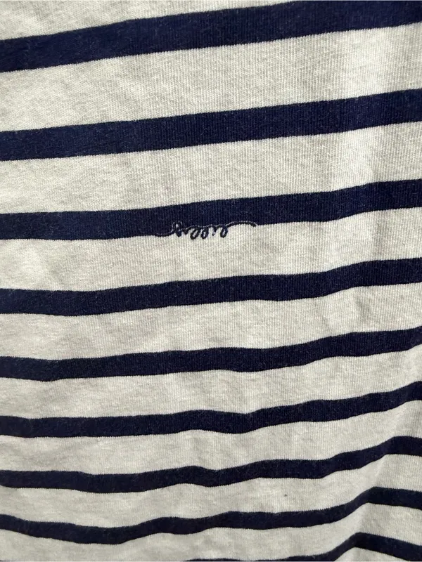 Lilly Pulitzer Navy and White Striped Long Sleeve Boatneck Top Size small - Image 4