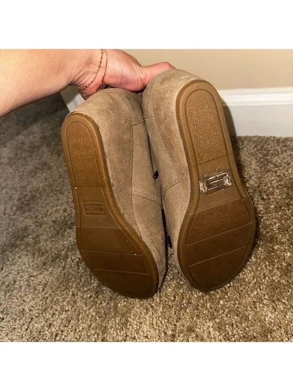 Toms Tan Suede Ankle Wedge Boots Women's Size 7.5 - Image 8