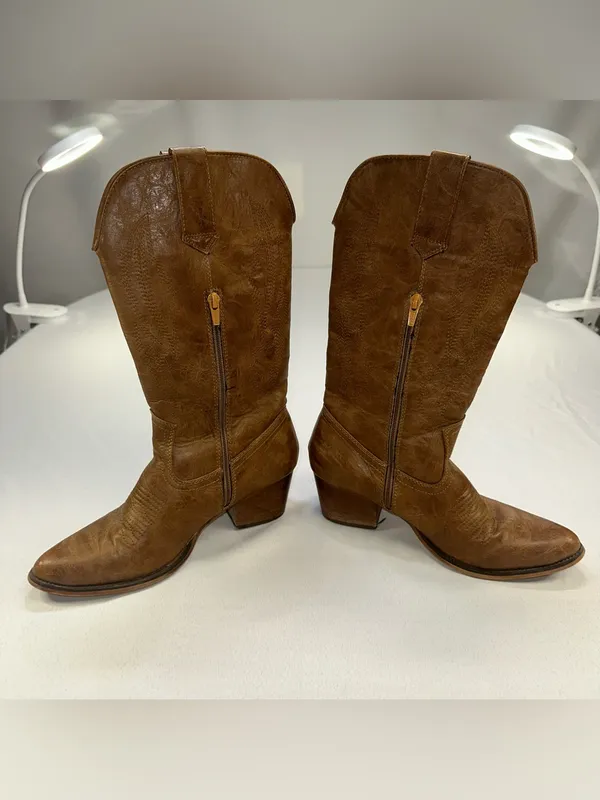 Roper Women's Nettie Western Performance Boots - Round Toe Tan 7.5 - Image 3