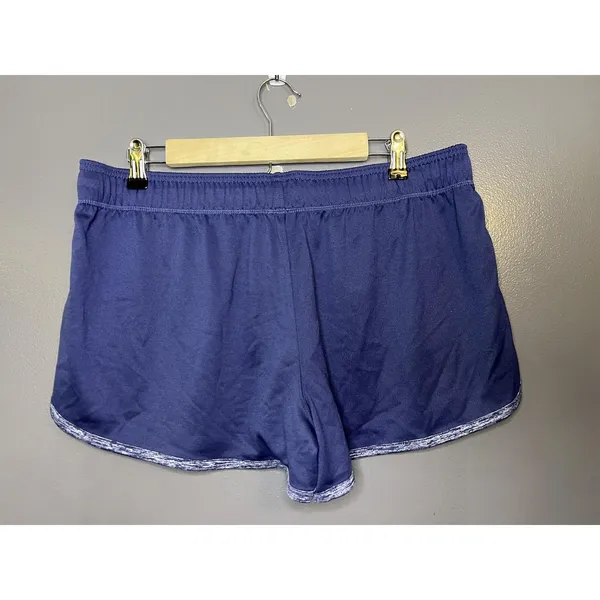 Under Armour Running Shorts Womens Large Blue HeatGear Elastic Waist Gym - Image 3
